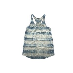 club monaco silk Blue and White Tie-Dye Women's Tank Top